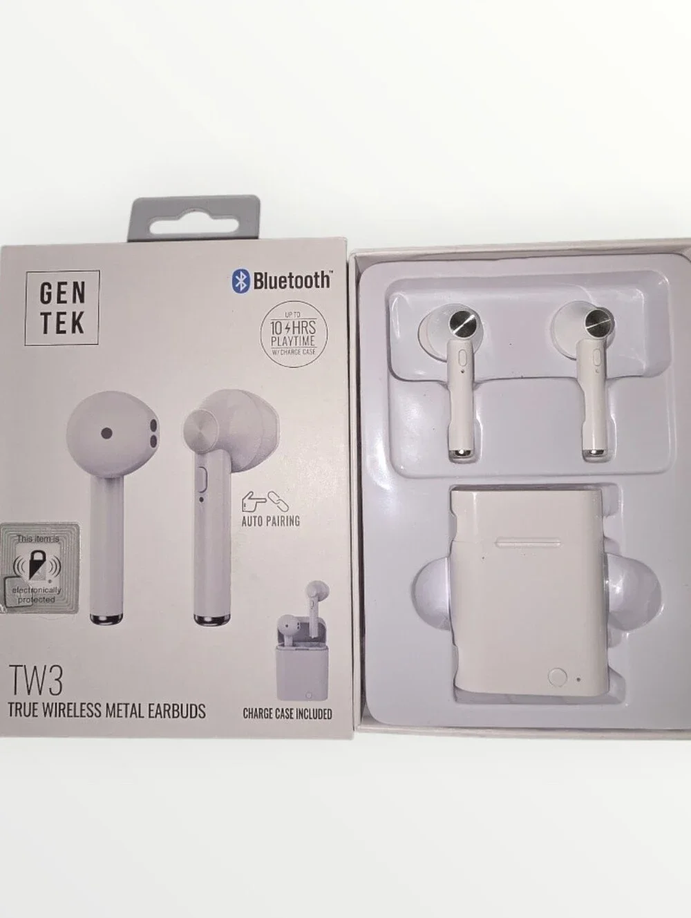 TW3 True Wireless Earbuds in White with Charging Case